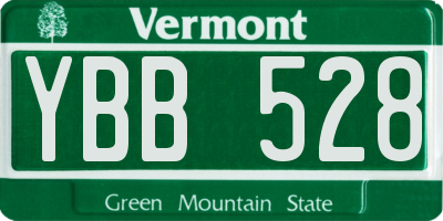 VT license plate YBB528