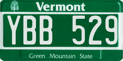 VT license plate YBB529