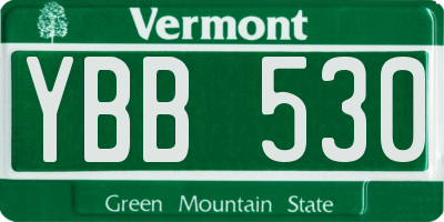 VT license plate YBB530