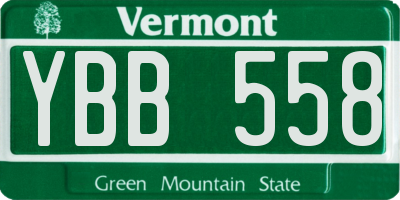 VT license plate YBB558