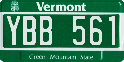 VT license plate YBB561