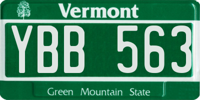 VT license plate YBB563