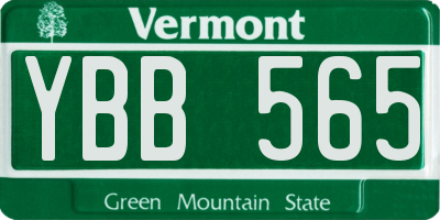 VT license plate YBB565