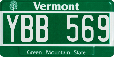VT license plate YBB569