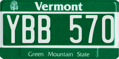 VT license plate YBB570