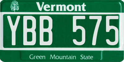 VT license plate YBB575