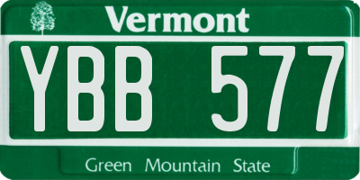 VT license plate YBB577