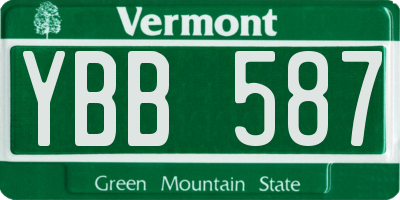 VT license plate YBB587