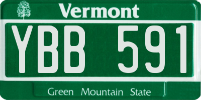 VT license plate YBB591