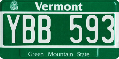 VT license plate YBB593