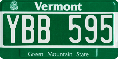 VT license plate YBB595