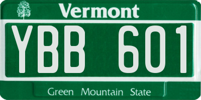 VT license plate YBB601