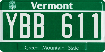 VT license plate YBB611