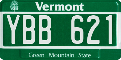 VT license plate YBB621