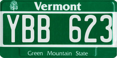 VT license plate YBB623