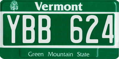 VT license plate YBB624