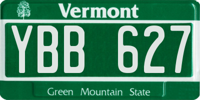 VT license plate YBB627