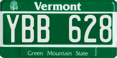 VT license plate YBB628