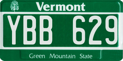 VT license plate YBB629