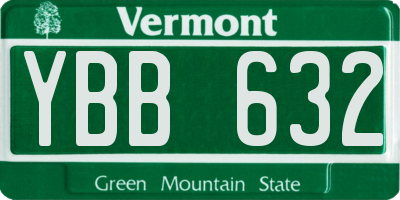 VT license plate YBB632