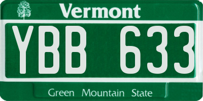 VT license plate YBB633