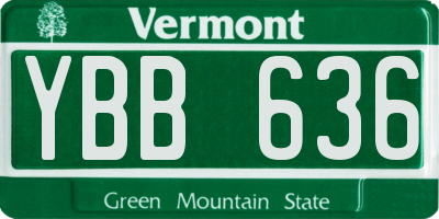 VT license plate YBB636