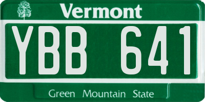 VT license plate YBB641