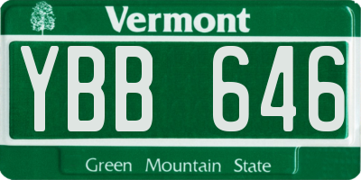 VT license plate YBB646