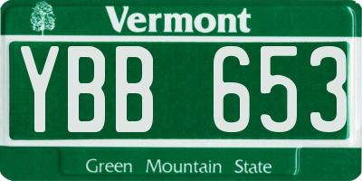 VT license plate YBB653