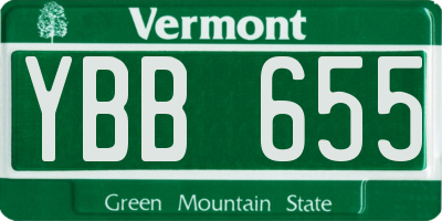 VT license plate YBB655