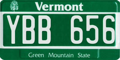 VT license plate YBB656