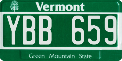 VT license plate YBB659