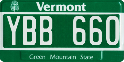 VT license plate YBB660