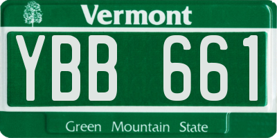 VT license plate YBB661