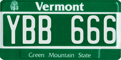 VT license plate YBB666