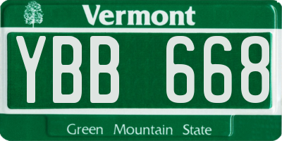 VT license plate YBB668