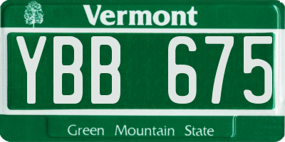 VT license plate YBB675