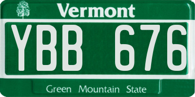 VT license plate YBB676