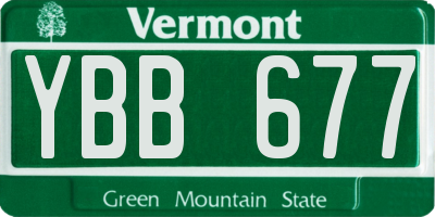 VT license plate YBB677