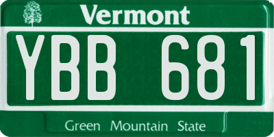VT license plate YBB681