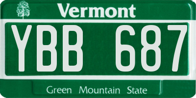 VT license plate YBB687