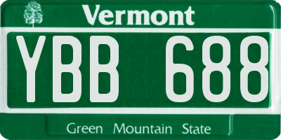 VT license plate YBB688