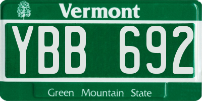 VT license plate YBB692