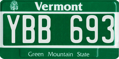VT license plate YBB693