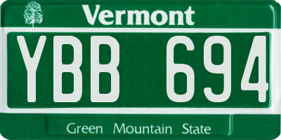VT license plate YBB694