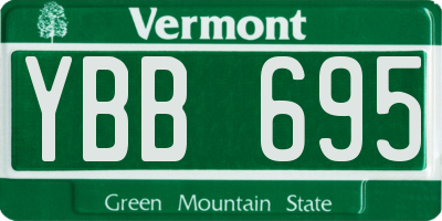 VT license plate YBB695