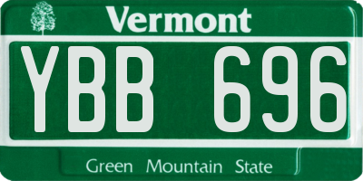 VT license plate YBB696