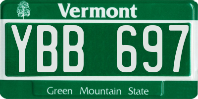 VT license plate YBB697