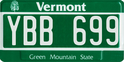 VT license plate YBB699