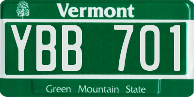 VT license plate YBB701